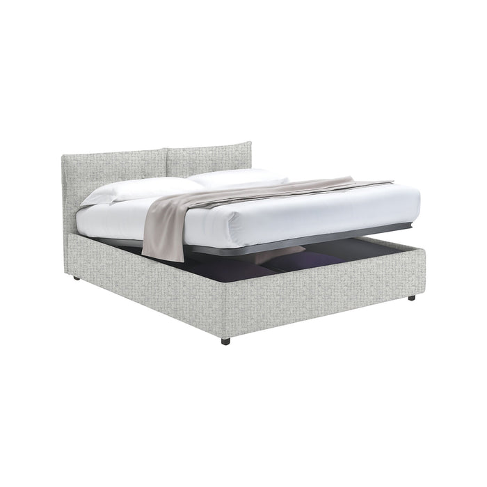 York, Letto Piazza e Mezza Sfoderabile Made in Italy, Grigio Chiaro