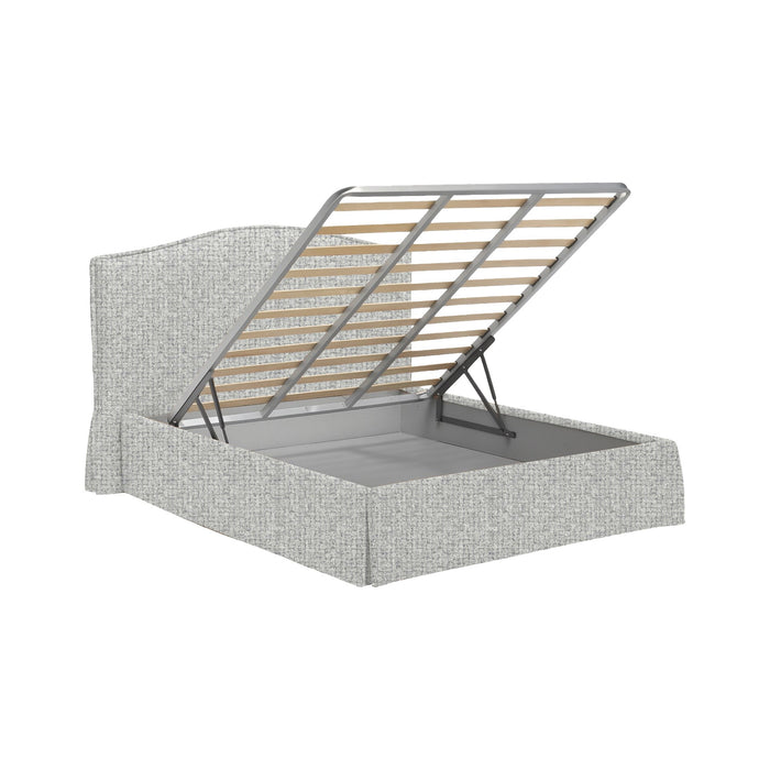 Eccles, Letto Singolo Sfoderabile Made in Italy, Grigio Chiaro