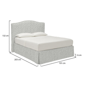 Morley, Letto Matrimoniale Sfoderabile Made in Italy, Grigio Chiaro