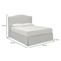 Bebington, Letto Matrimoniale Sfoderabile Made in Italy, Grigio Chiaro