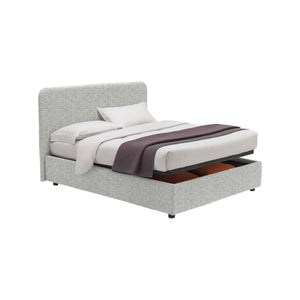 Reading, Letto Singolo Sfoderabile Made in Italy, Grigio Chiaro
