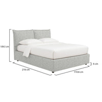 Newquay, Letto Singolo Sfoderabile Made in Italy, Grigio Chiaro