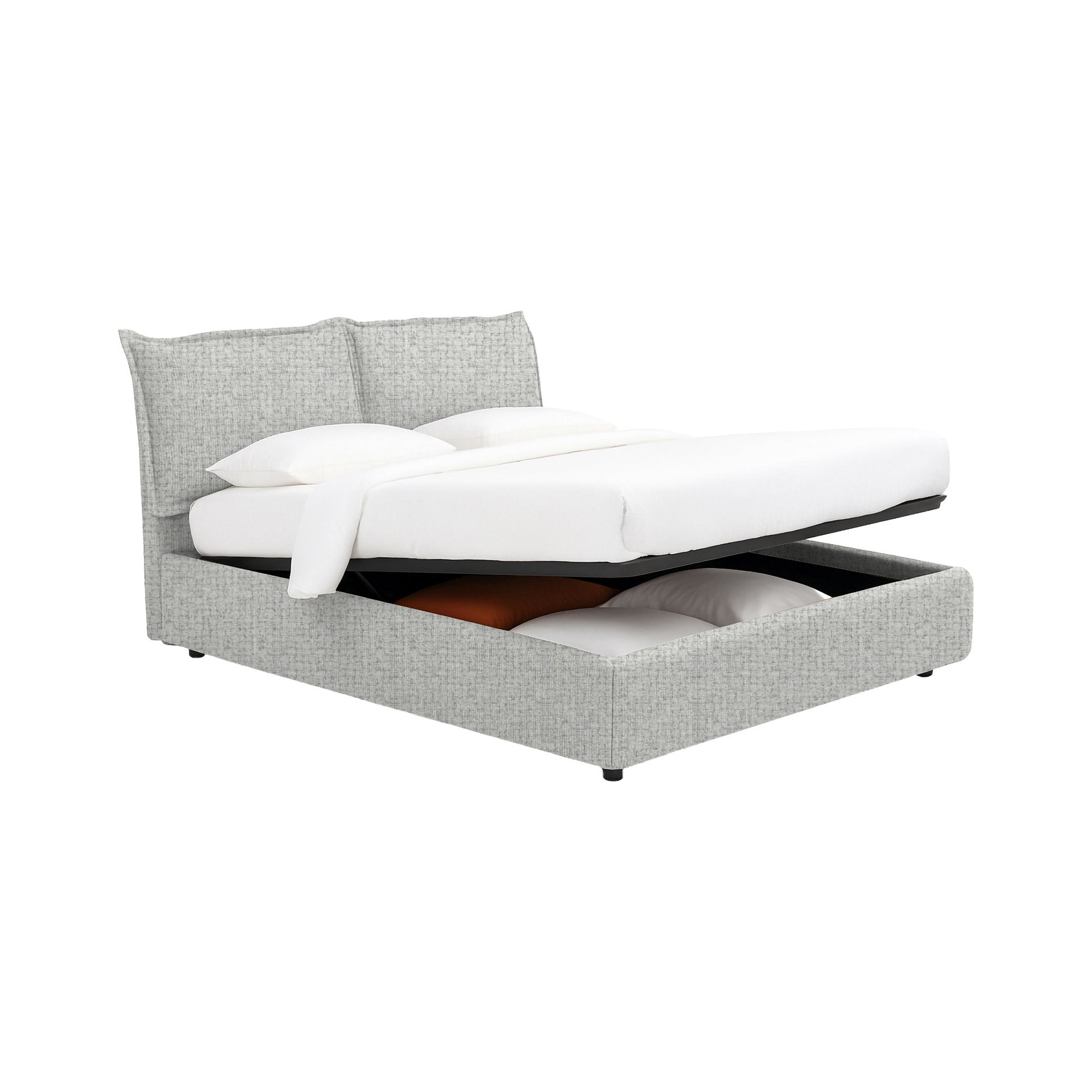 Penzance, Letto Piazza e Mezza Sfoderabile Made in Italy, Grigio Chiaro