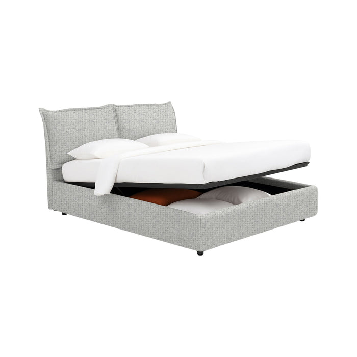 Uckfield, Letto Matrimoniale Sfoderabile Made in Italy, Grigio Chiaro