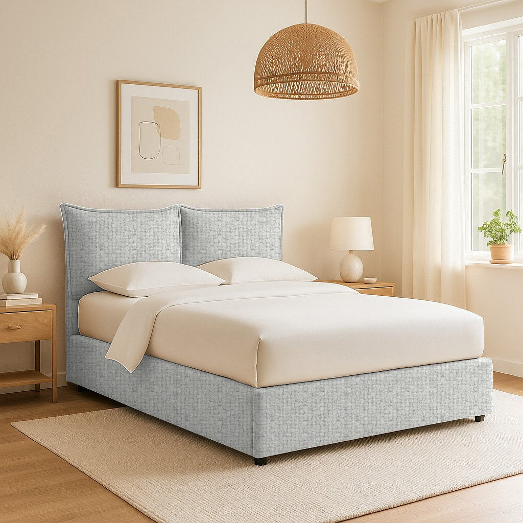 Uckfield, Letto Matrimoniale Sfoderabile Made in Italy, Grigio Chiaro