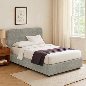 Poole, Letto Piazza e Mezza Sfoderabile Made in Italy, Grigio