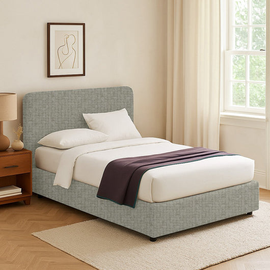 Bury, Letto Matrimoniale Sfoderabile Made in Italy, Grigio