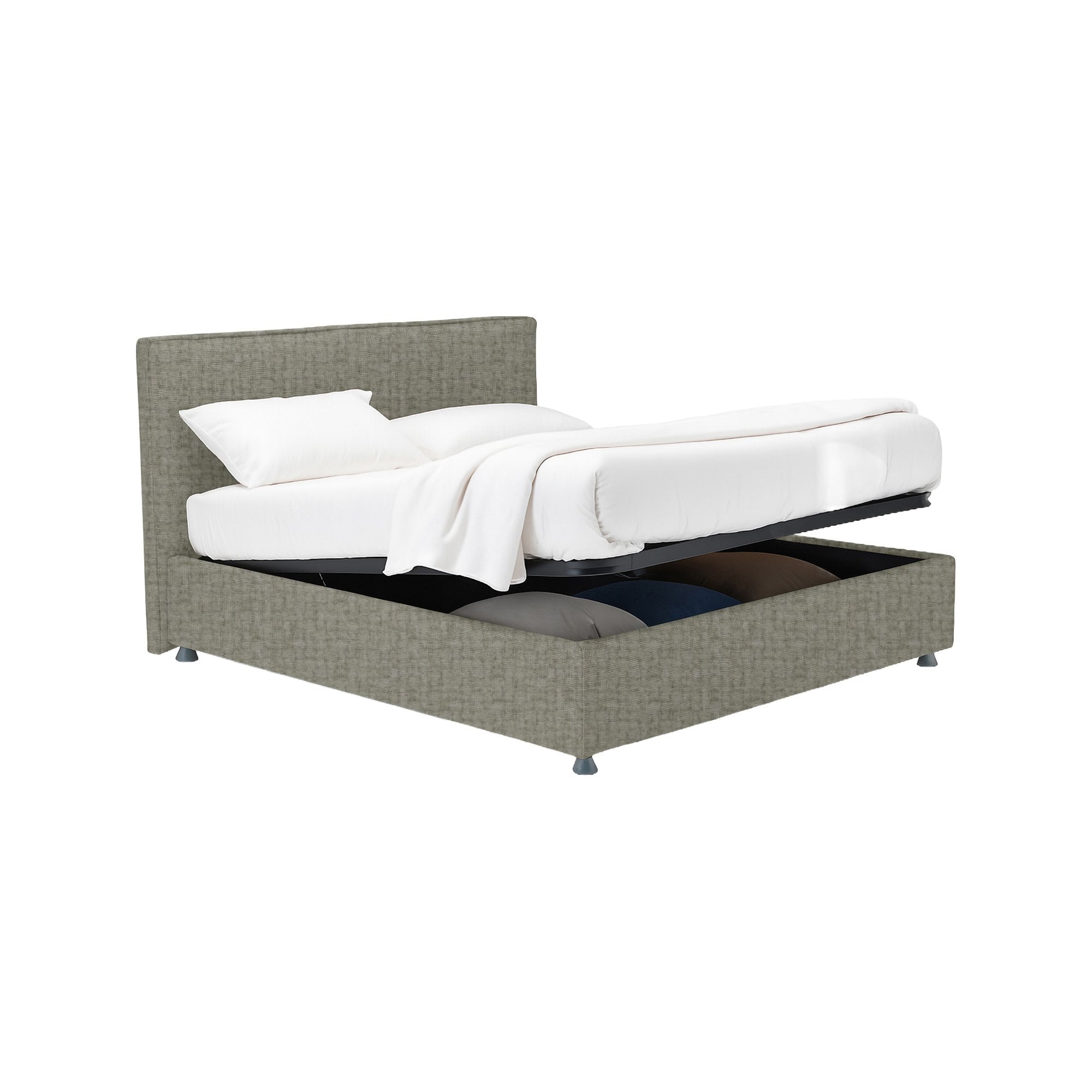 Widnes, Letto Matrimoniale Sfoderabile Made in Italy, Grigio