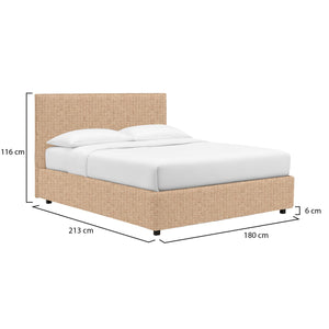 Basildon, Letto Matrimoniale Sfoderabile Made in Italy, Beige