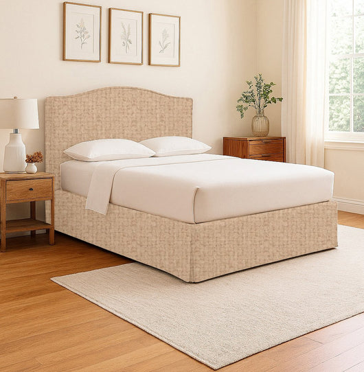 Bebington, Letto Matrimoniale Sfoderabile Made in Italy, Beige