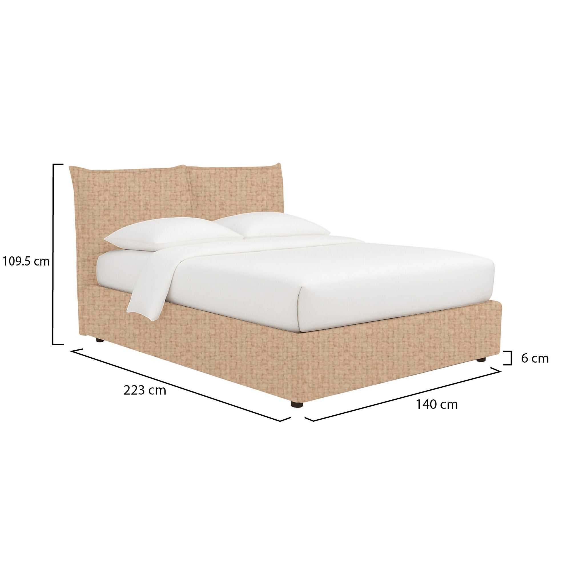 Penzance, Letto Piazza e Mezza Sfoderabile Made in Italy, Beige