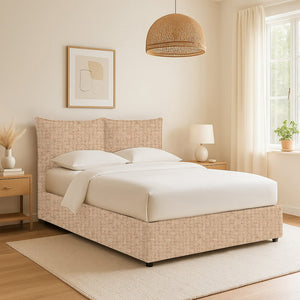 Uckfield, Letto Matrimoniale Sfoderabile Made in Italy, Beige