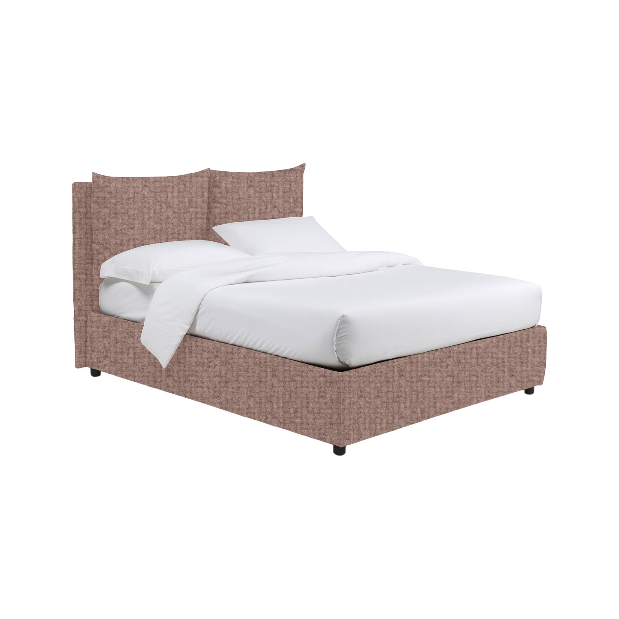 Liskeard, Letto Matrimoniale Sfoderabile Made in Italy, Rosa Antico