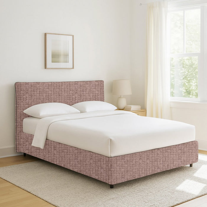 Crewe, Letto Matrimoniale Sfoderabile Made in Italy, Rosa Antico
