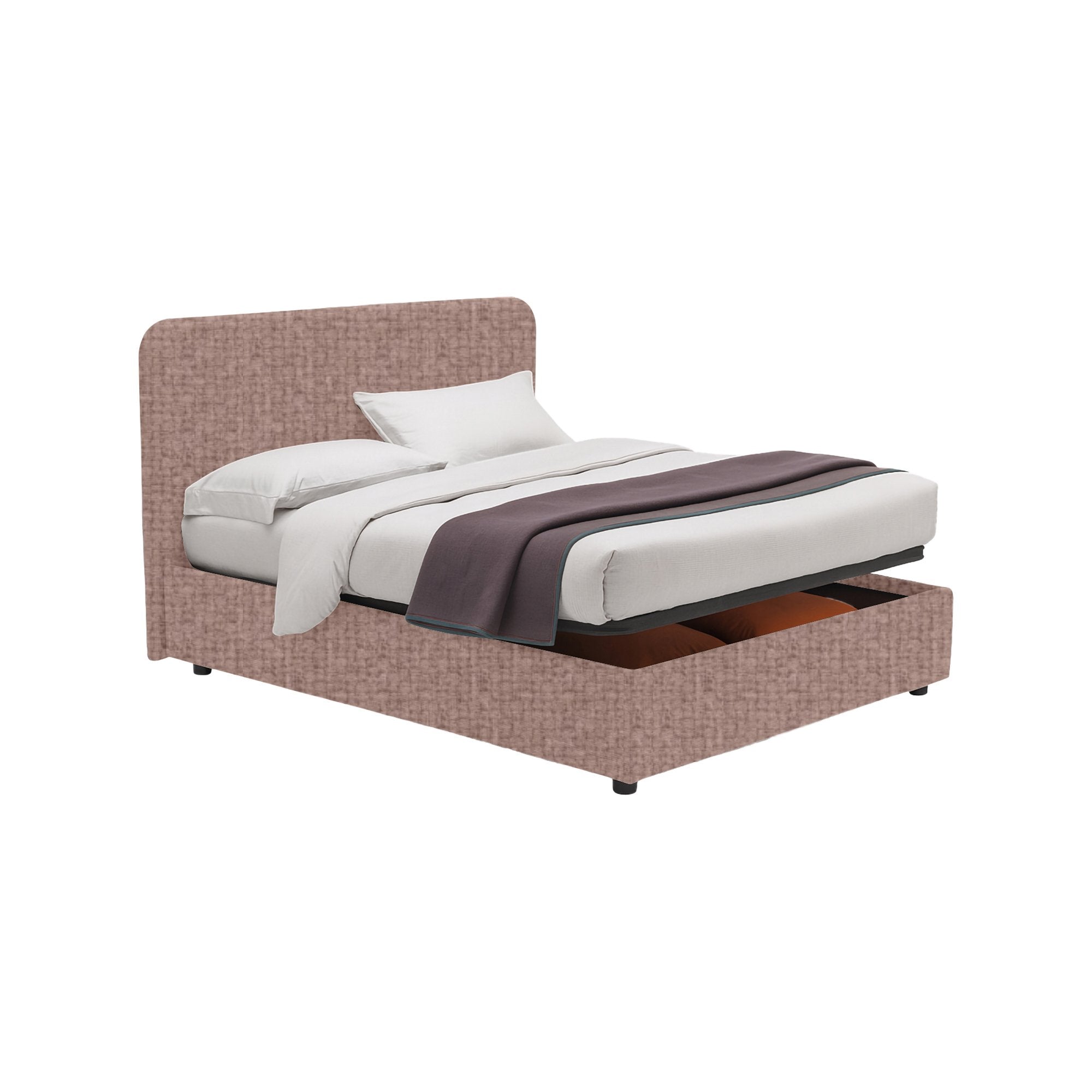 Slough, Letto Singolo Sfoderabile Made in Italy, Rosa Antico
