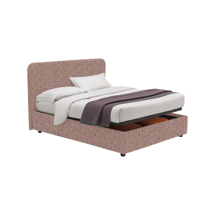 Poole, Letto Piazza e Mezza Sfoderabile Made in Italy, Rosa Antico