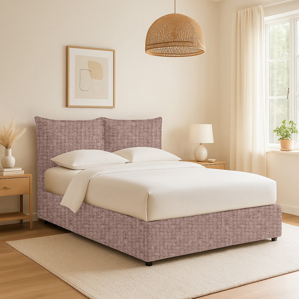 Wetherby, Letto Matrimoniale Sfoderabile Made in Italy, Rosa Antico