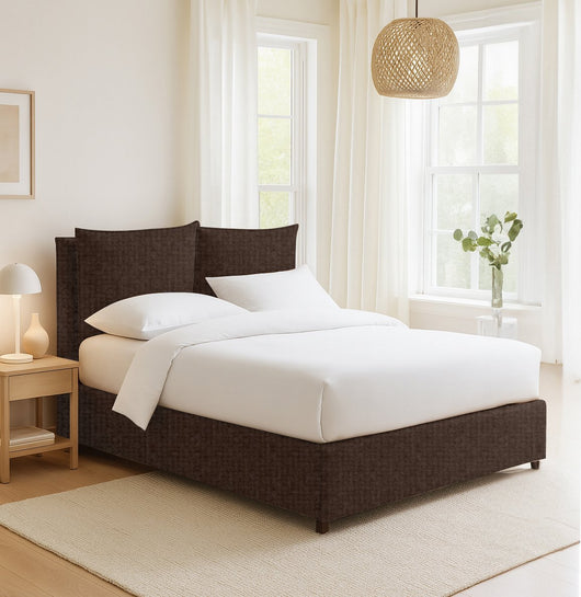 Penrith, Letto Singolo Sfoderabile Made in Italy, Marrone