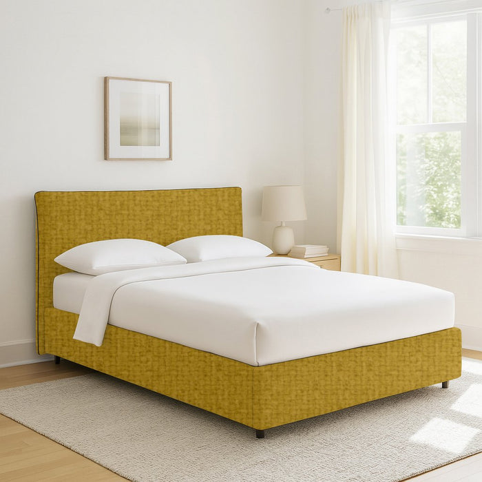 Louth, Letto Singolo Sfoderabile Made in Italy, Giallo Ocra