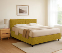 Derby, Letto Matrimoniale Sfoderabile Made in Italy, Giallo Ocra