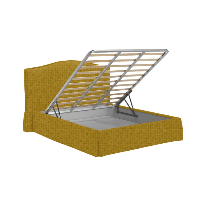 Morley, Letto Matrimoniale Sfoderabile Made in Italy, Giallo Ocra