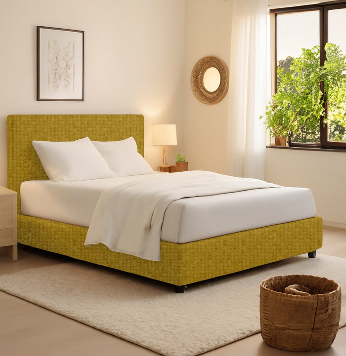 Harlow, Letto Piazza e Mezza Sfoderabile Made in Italy, Giallo Ocra