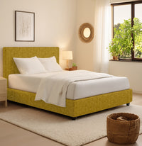 Widnes, Letto Matrimoniale Sfoderabile Made in Italy, Giallo Ocra