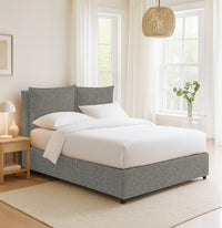 Liskeard, Letto Matrimoniale Sfoderabile Made in Italy, Grigio Cenere