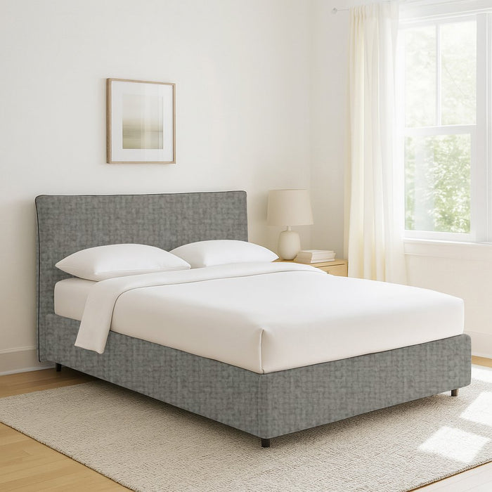 Oldham, Letto Piazza e Mezza Sfoderabile Made in Italy, Grigio Cenere