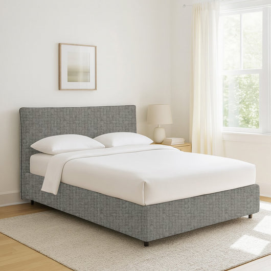 Crewe, Letto Matrimoniale Sfoderabile Made in Italy, Grigio Cenere