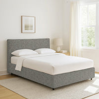 Tipton, Letto Matrimoniale Sfoderabile Made in Italy, Grigio Cenere