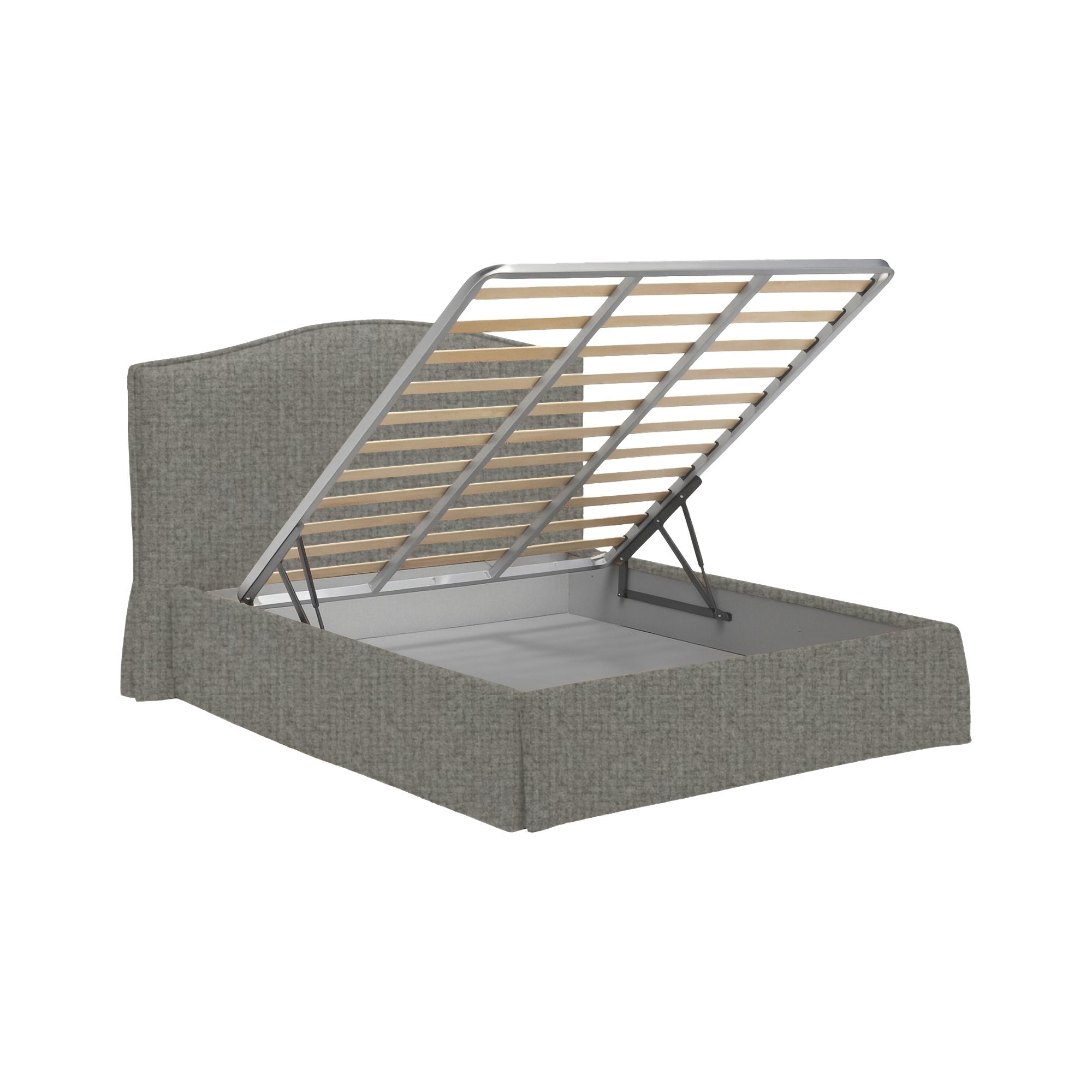 Eccles, Letto Singolo Sfoderabile Made in Italy, Grigio Cenere