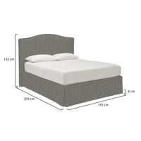 Morley, Letto Matrimoniale Sfoderabile Made in Italy, Grigio Cenere