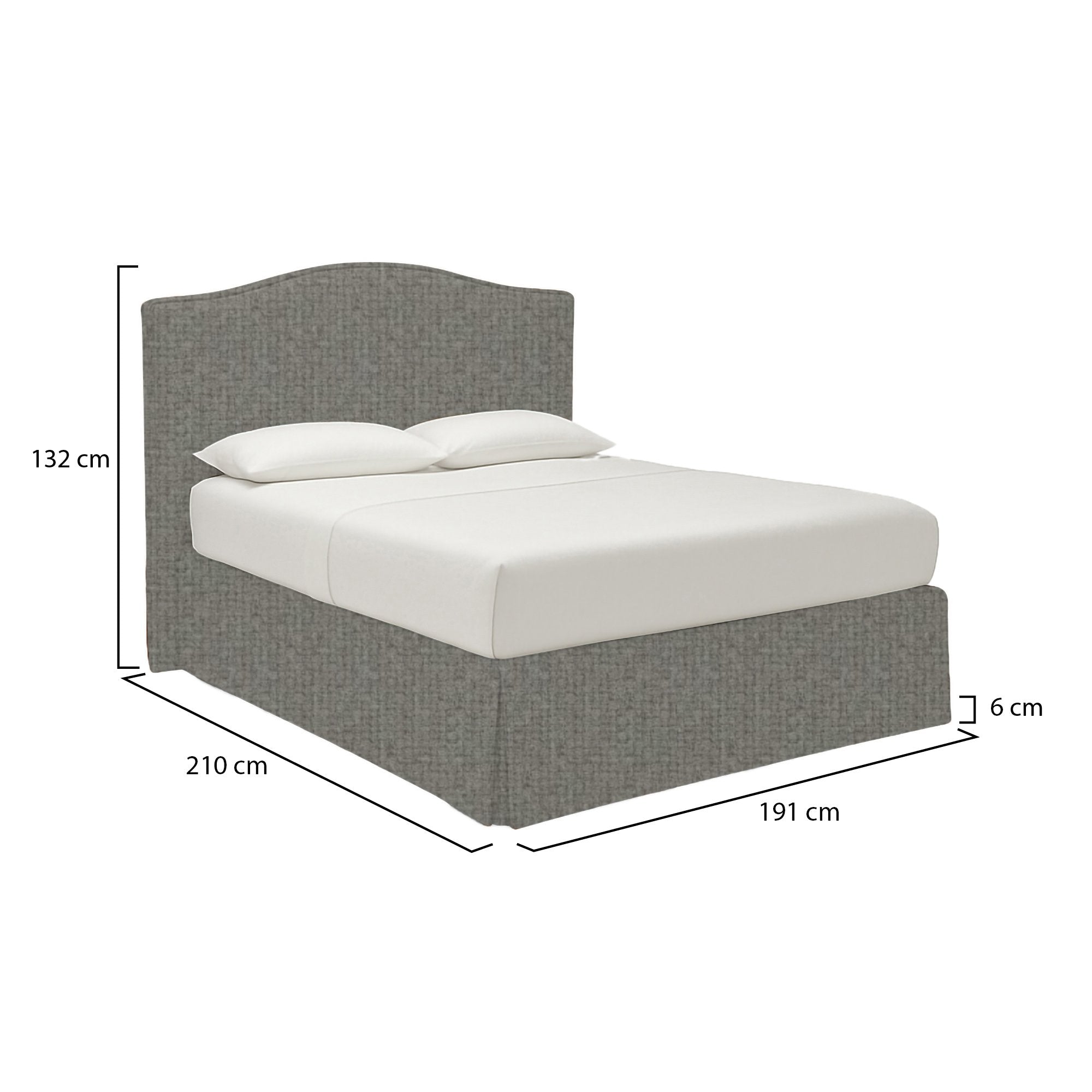 Bebington, Letto Matrimoniale Sfoderabile Made in Italy, Grigio Cenere