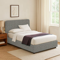 Slough, Letto Singolo Sfoderabile Made in Italy, Grigio Cenere