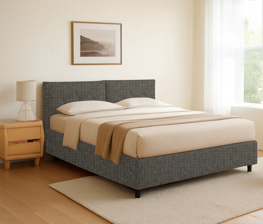 York, Letto Piazza e Mezza Sfoderabile Made in Italy, Grigio Tortora