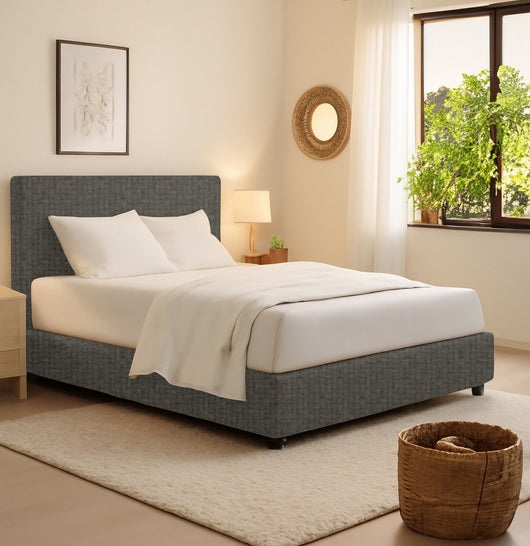 Widnes, Letto Matrimoniale Sfoderabile Made in Italy, Grigio Tortora