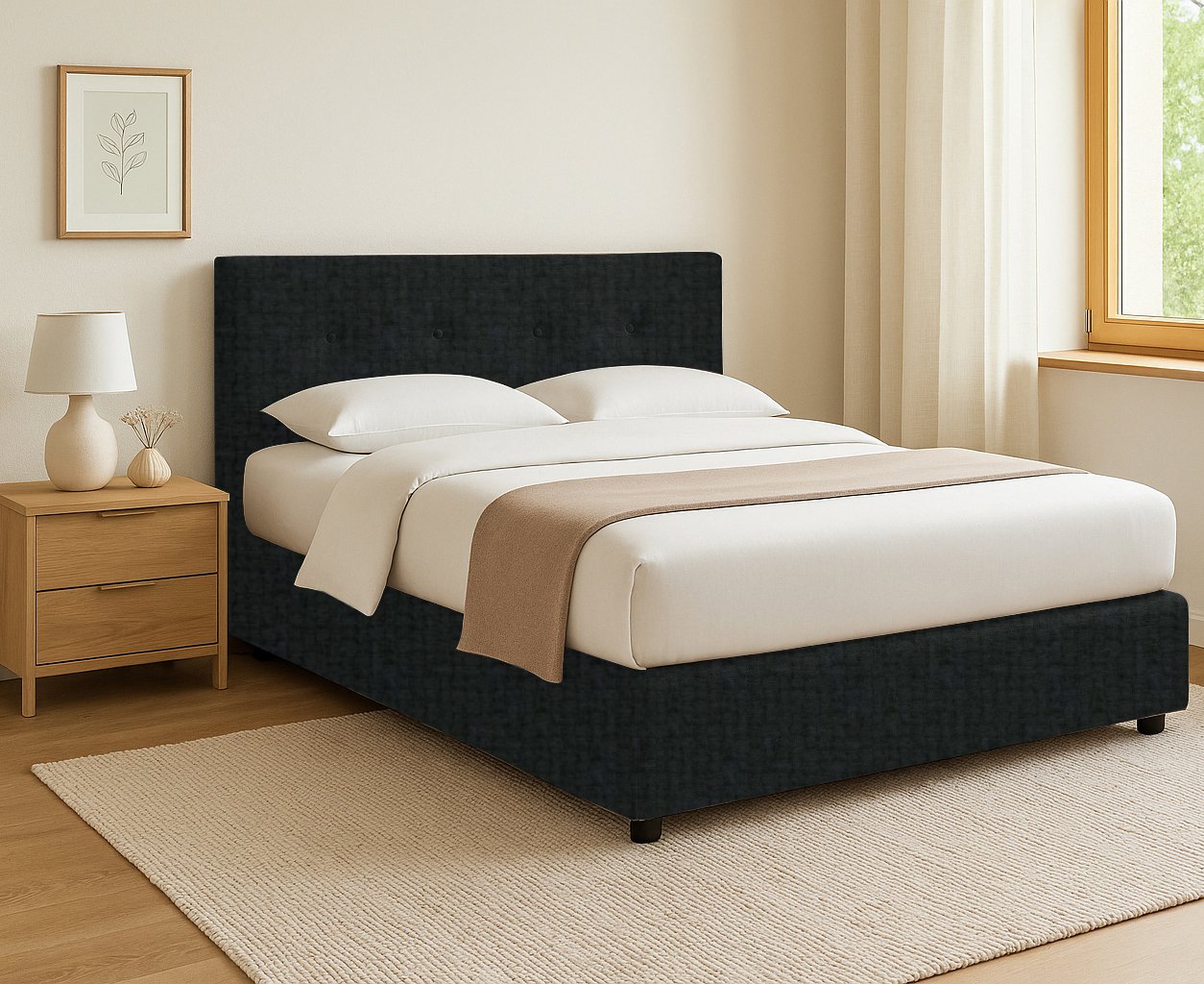 Chichester, Letto Singolo Sfoderabile Made in Italy, Grigio Scuro