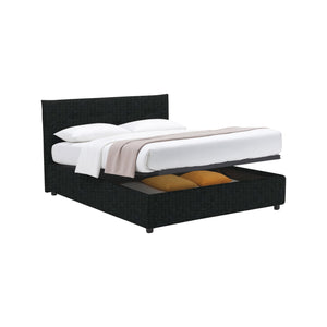 Luton, Letto Piazza e Mezza Sfoderabile Made in Italy, Grigio Scuro