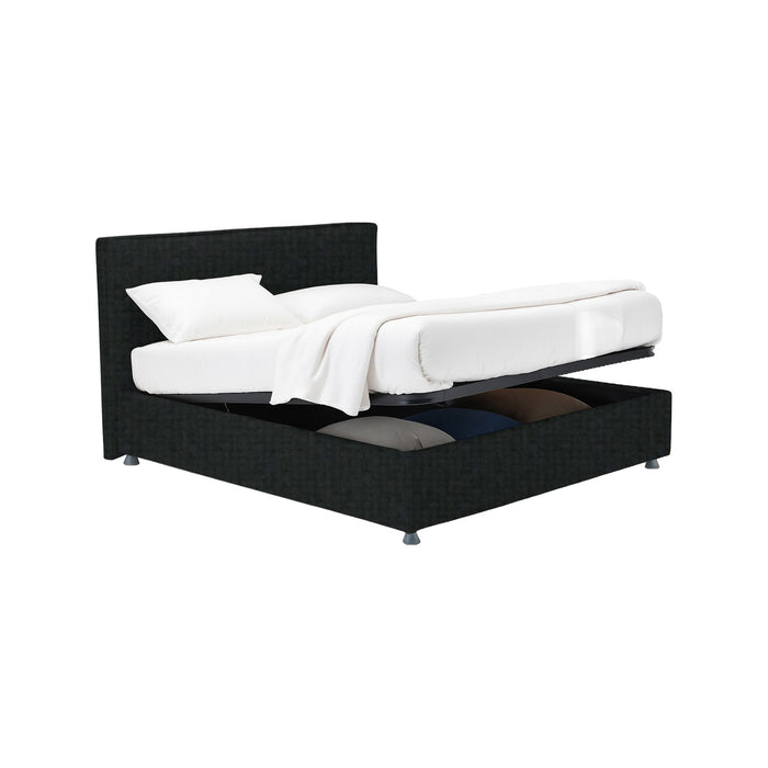 Gosport, Letto Piazza e Mezza Sfoderabile Made in Italy, Grigio Scuro