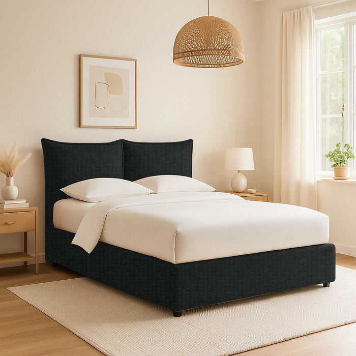 Wetherby, Letto Matrimoniale Sfoderabile Made in Italy, Grigio Scuro