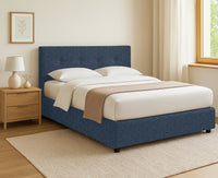 Oxford, Letto Matrimoniale Sfoderabile Made in Italy, blu