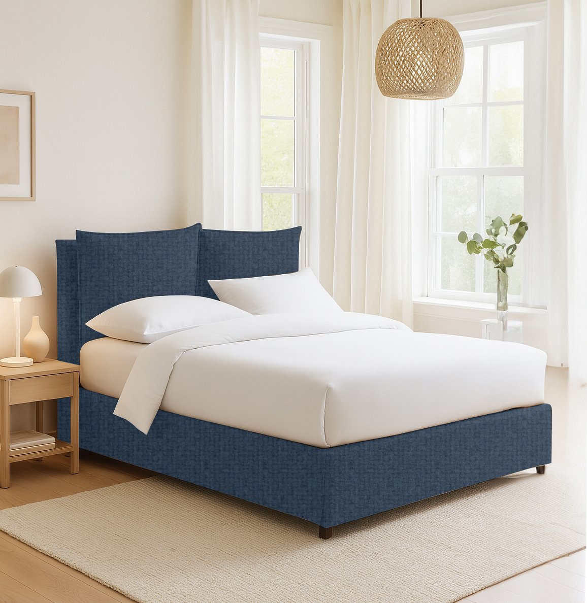 Todmorden, Letto Singolo Sfoderabile Made in Italy, blu