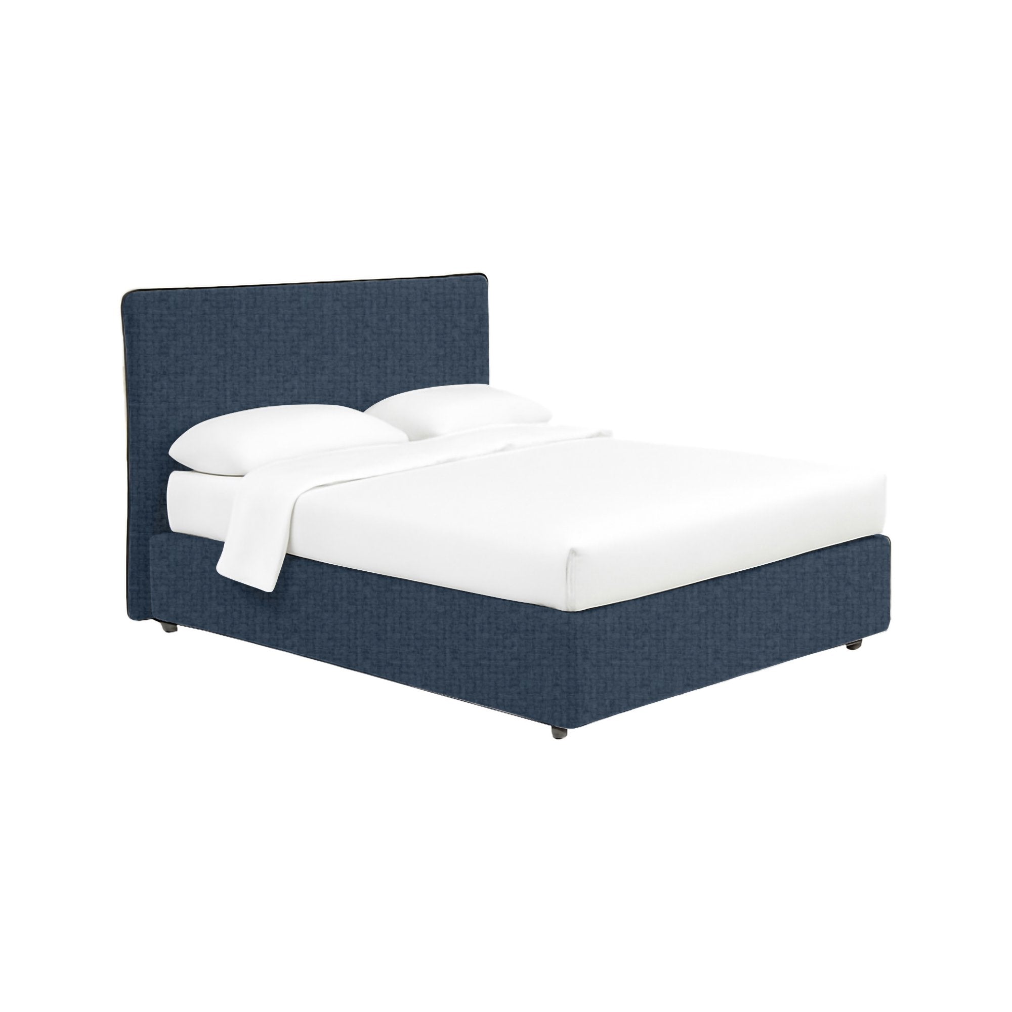 Tipton, Letto Matrimoniale Sfoderabile Made in Italy, blu