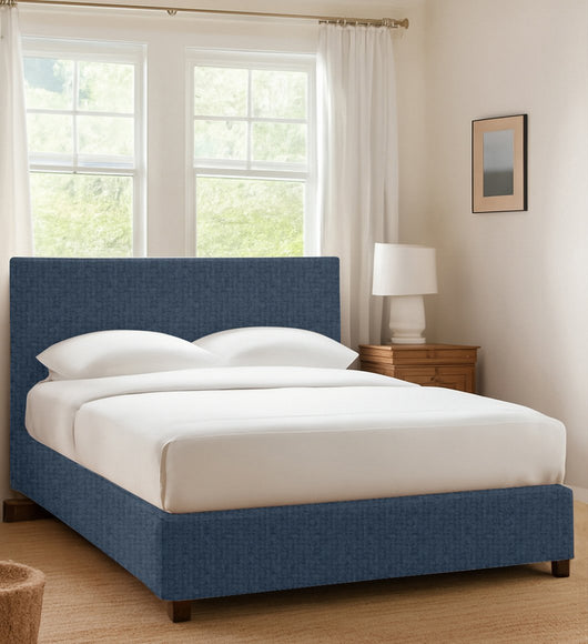 Basildon, Letto Matrimoniale Sfoderabile Made in Italy, blu