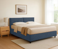 Leeds, Letto Piazza e Mezza Sfoderabile Made in Italy, blu