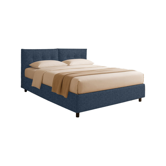 Derby, Letto Matrimoniale Sfoderabile Made in Italy, blu