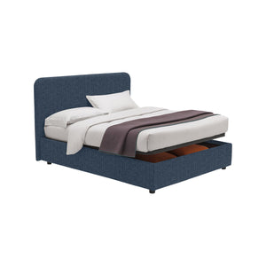 Poole, Letto Piazza e Mezza Sfoderabile Made in Italy, blu