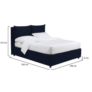 Penrith, Letto Singolo Sfoderabile Made in Italy, Viola Scuro