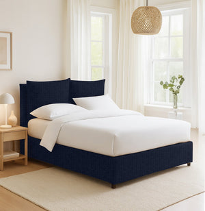 Liskeard, Letto Matrimoniale Sfoderabile Made in Italy, Viola Scuro